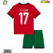 Portugal Rafael Leao #17 Replica Home Minikit Euro 2024 Short Sleeve (+ pants)